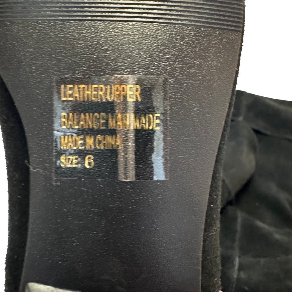 Black Suede Boots with Fold Over Cuff Size 6 NEW - Picture 7 of 7